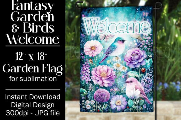 A Designer's Review of Fantasy Bird Floral Garden Flag Design 4