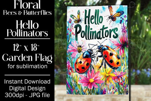 A Designer's Take on the Hello Pollinators Garden Flag Design