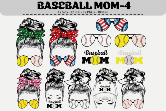 Baseball Mom SVG Bundle – 12 Designs