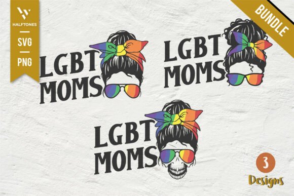 LGBT Mom Skull Messy Bun Funny Mom SVG