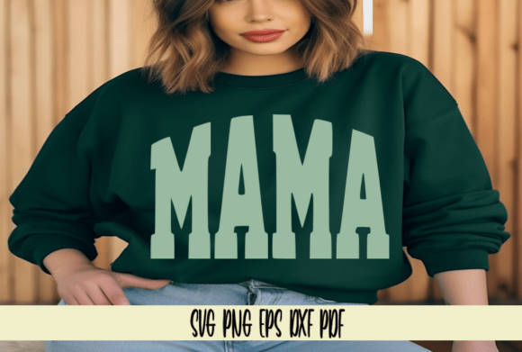 MAMA Varsity: A Curved Green Emblem for Mothers