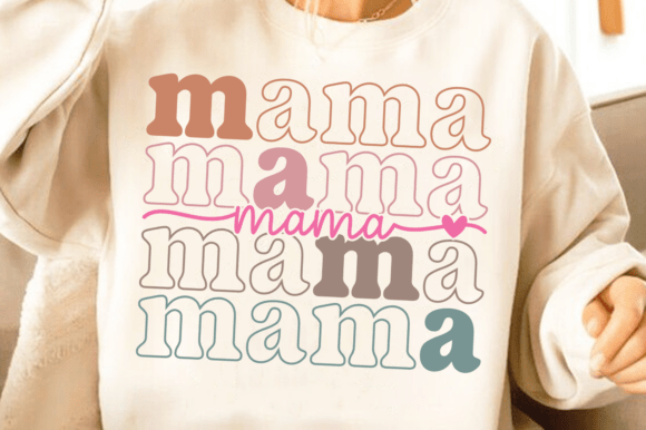 Retro Mama SVG, Stacked Mom SVG, Mama PNG