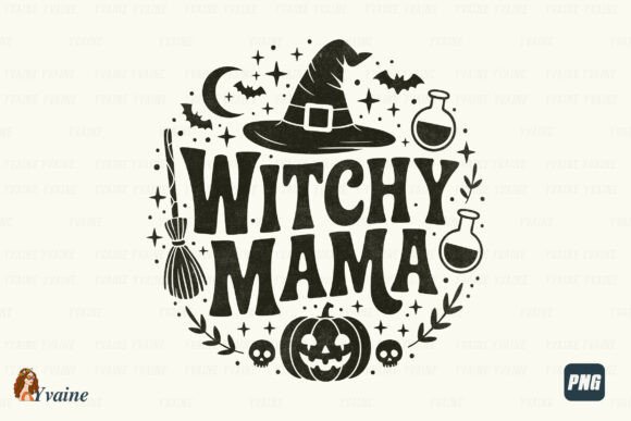 Witchy Mama PNG Retro Halloween Mom SVG